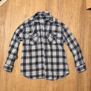 Wild Fable Oversized Plaid Flannel Button Down Shirt Tunic XXS Lightweight